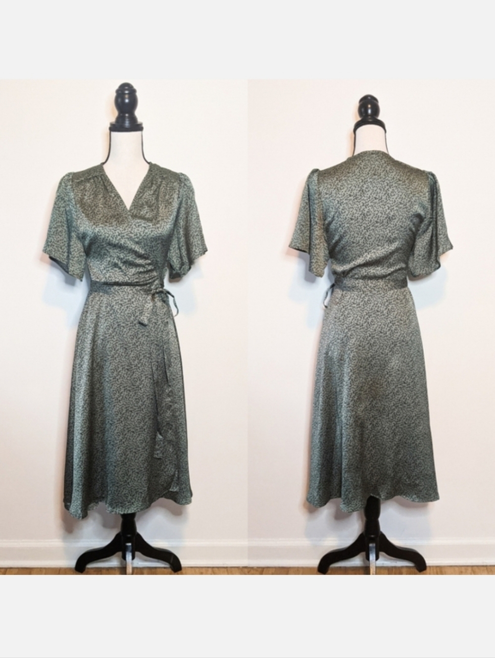 NWT FRNCH Ainoa Midi Wrap Dress, Size Small
